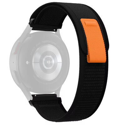 Quick Release Band 22mm, Nylon, schwarz, Klettverschluss (Garmin Venu 3, Forerunner 265, Vívoactive 4, etc.)