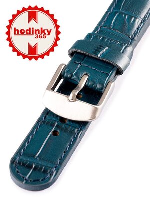 Unisex-Uhrenarmband aus blauem Leder W-080-F