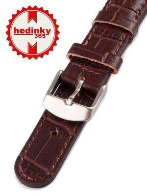 Unisex-Uhrenarmband aus dunkelbraunem Leder W-080-B